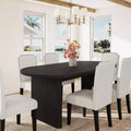 70.8 Inch Oval Dining Table with 6Upholstered Dining Chairs, Kitchen Table with Sturdy Wooden Base, High Back Dining Chair with Wood Legs for Kitchen