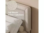 Cadre de lit Dyonery Queen-size, cadre de lit moderne crème avec tête de lit réglable, coins arrondis et doux, aucun matelas à ressorts requis, assemblage facile.