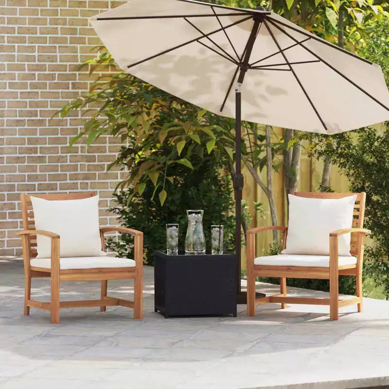 vidaXL Salon de jardin en acacia massif et polyester Naturel