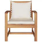 vidaXL Salon de jardin en acacia massif et polyester Naturel