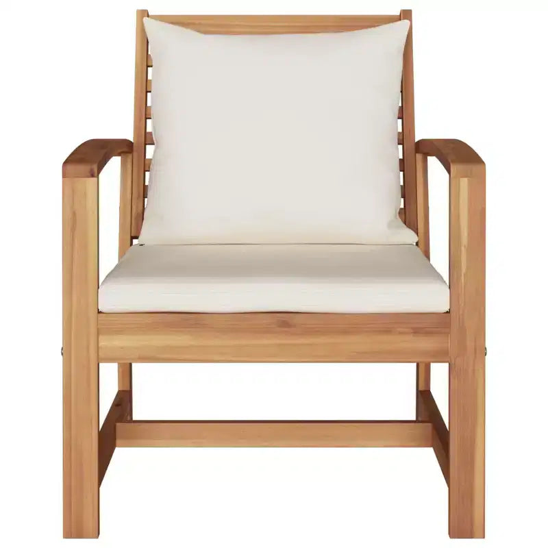 vidaXL Salon de jardin en acacia massif et polyester Naturel