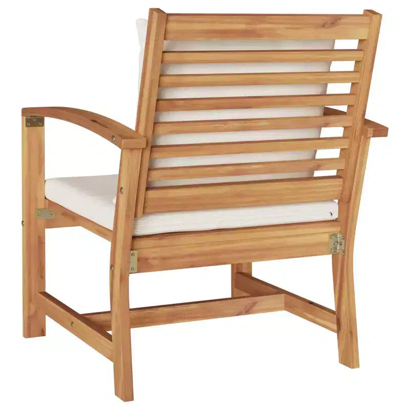 vidaXL Salon de jardin en acacia massif et polyester Naturel