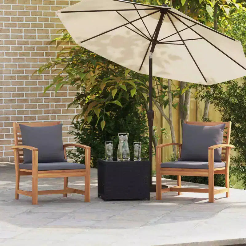 vidaXL Salon de jardin en acacia massif et polyester Naturel
