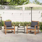 vidaXL Salon de jardin en acacia massif et polyester Naturel
