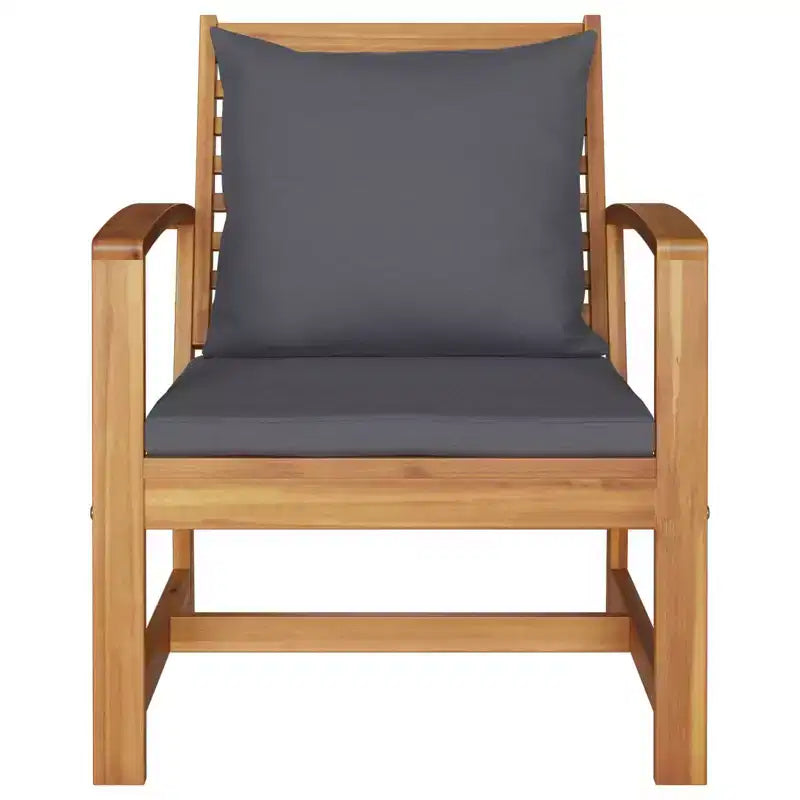 vidaXL Salon de jardin en acacia massif et polyester Naturel