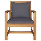 vidaXL Salon de jardin en acacia massif et polyester Naturel