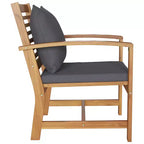 vidaXL Salon de jardin en acacia massif et polyester Naturel