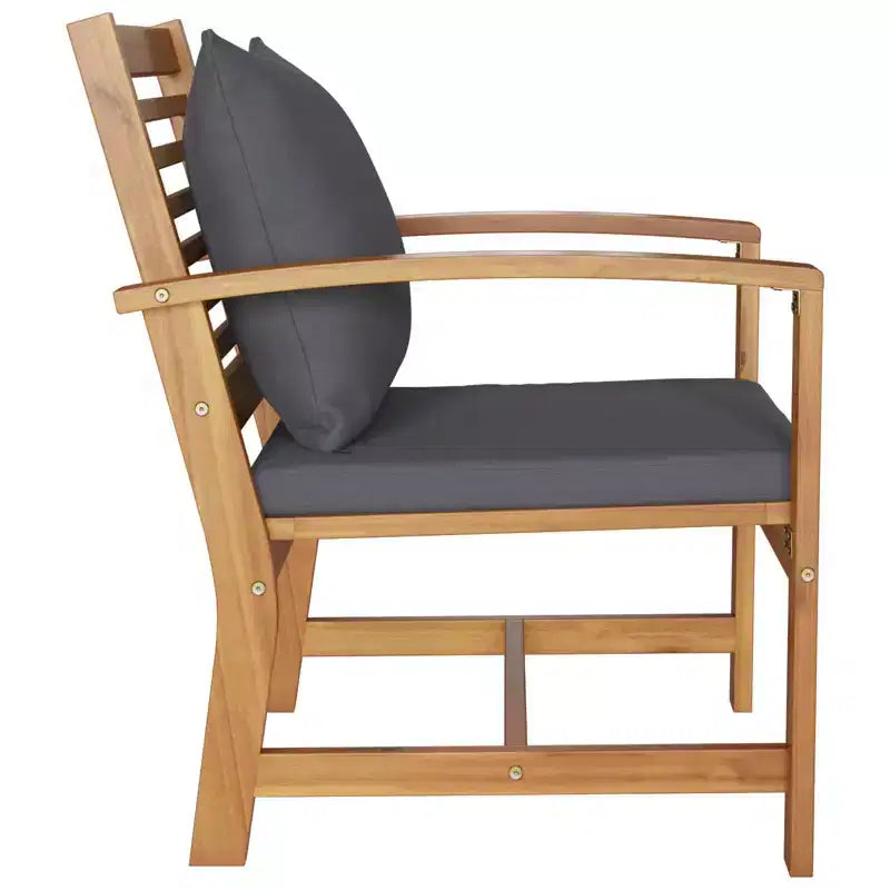 vidaXL Salon de jardin en acacia massif et polyester Naturel