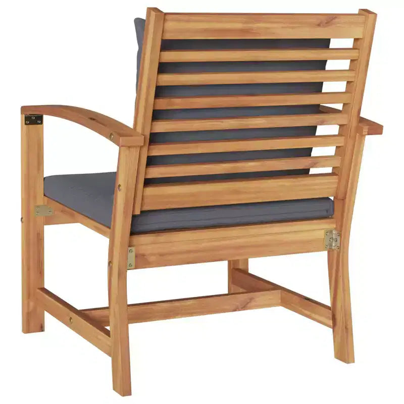 vidaXL Salon de jardin en acacia massif et polyester Naturel