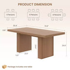 Table à manger rectangulaire moderne de 180 cm pour 6-10 personnes, plateau spacieux, pieds cannelés, rangement intégré, mobilier de maison contemporain, Gris/Naturel/Brun noyer