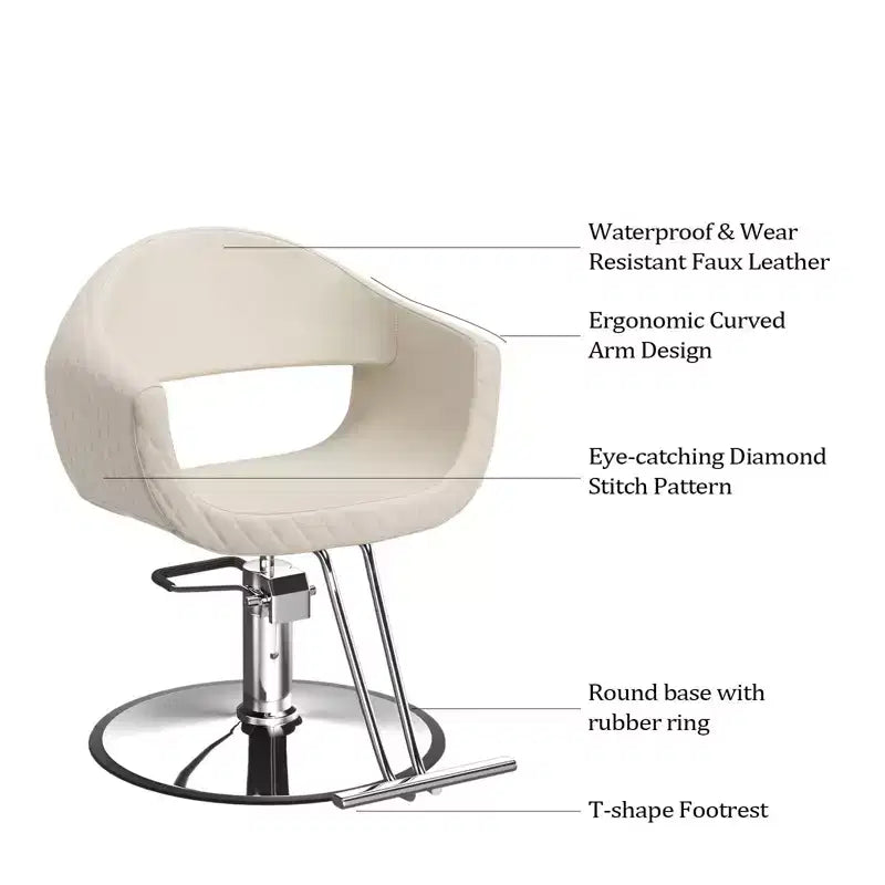 Fauteuil de salon de coiffure Karl Home avec motif de losanges saisissant et assise extra large