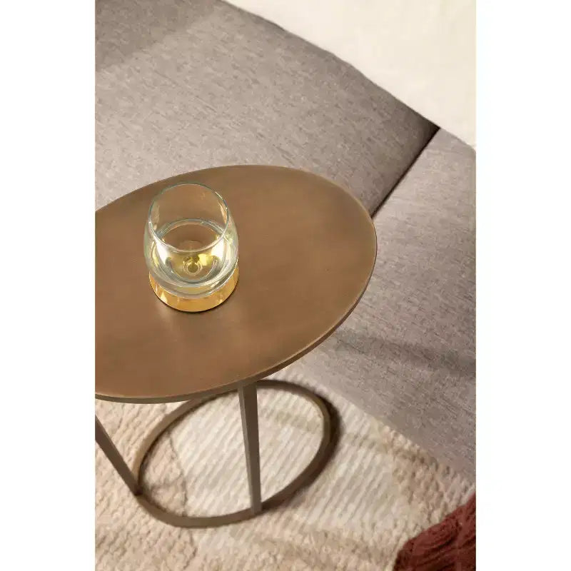 Table d'appoint en métal ovale Kate and Laurel Natalli, doré, 14x9x28