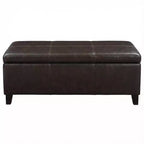 Banc de rangement ottoman rembourré en similicuir Pamela GDFStudio