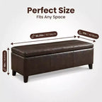 Banc de rangement ottoman rembourré en similicuir Pamela GDFStudio