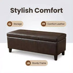 Banc de rangement ottoman rembourré en similicuir Pamela GDFStudio