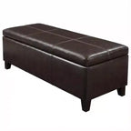 Banc de rangement ottoman rembourré en similicuir Pamela GDFStudio