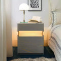 LED LED Lighted 3 Drawer Nightstand for Bedroom Living Room