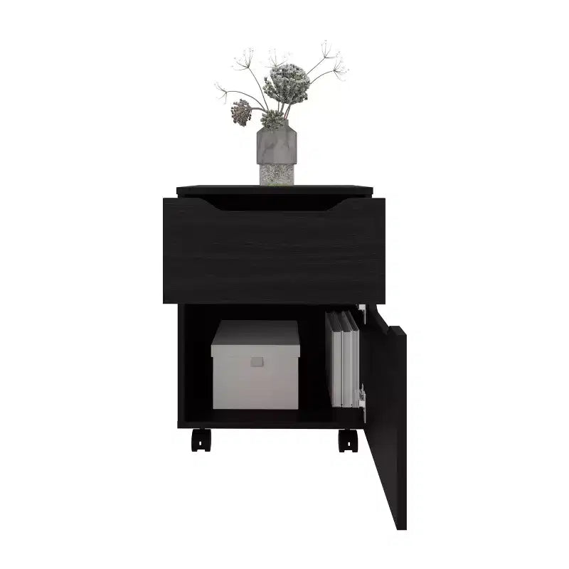 Table de chevet moderne épurée Ethan à étagères ouvertes pour chambre ou salon