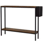 La table console étroite Lakeside Collection à 2 niveaux avec pochette latérale -