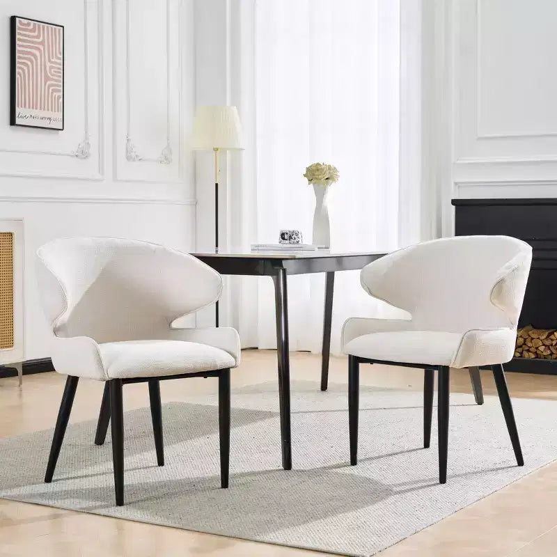 GDFStudio Nellie Modern Upholstered Dining Chairs with Curved Back