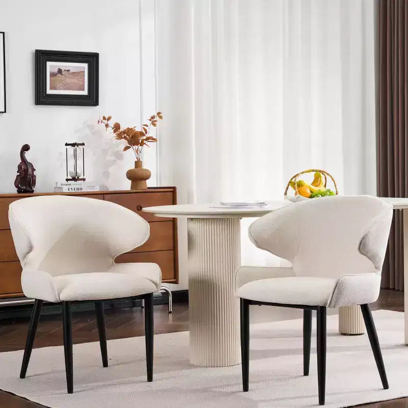 Chaises de salle à manger rembourrées modernes Nellie GDFStudio avec dossier incurvé