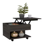 Petits jouets amusants marque Luanda Table basse relevable, roulettes, une étagère -Espresso