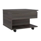 Petits jouets amusants marque Luanda Table basse relevable, roulettes, une étagère -Espresso