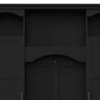 Porte-manteau d'entrée tout-en-un moderne avec étagères réglables, banc de rangement de style ferme avec 7 crochets et armoires latérales, organisateur d'entrée - ModernLuxe