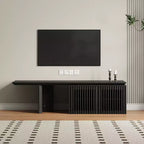 JVNOXK Meuble TV extensible de 153 à 214 cm pour téléviseurs jusqu'à 55 pouces, meuble TV moderne, centre de divertissement avec rangement, pour salon, chambre, noyer