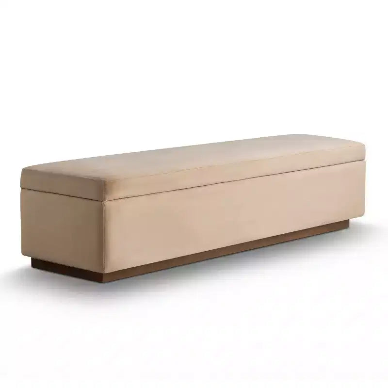 Banc de rangement capitonné en velours moderne de 60 po, élégant banc de salon avec rangement dissimulé, banc de bout de lit et d'entrée - Panipeachy