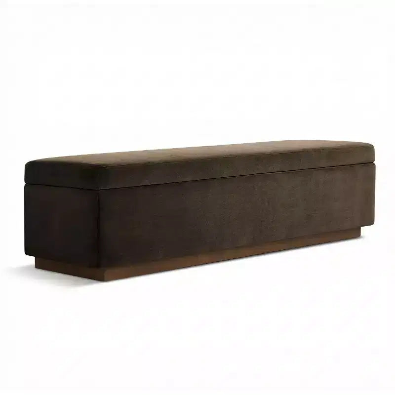 Banc de rangement capitonné en velours moderne de 60 po, élégant banc de salon avec rangement dissimulé, banc de bout de lit et d'entrée - Panipeachy
