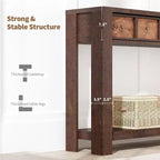 54 Table console de ferme rustique pour l'entrée, longue table de canapé en bois avec 2 tiroirs de rangement et étagère ouverte pour le couloir et le salon