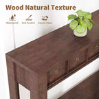 54 Table console de ferme rustique pour l'entrée, longue table de canapé en bois avec 2 tiroirs de rangement et étagère ouverte pour le couloir et le salon