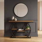 Table d'appoint industrielle à 4 niveaux JVNOXK avec cadre en métal géométrique pour salon