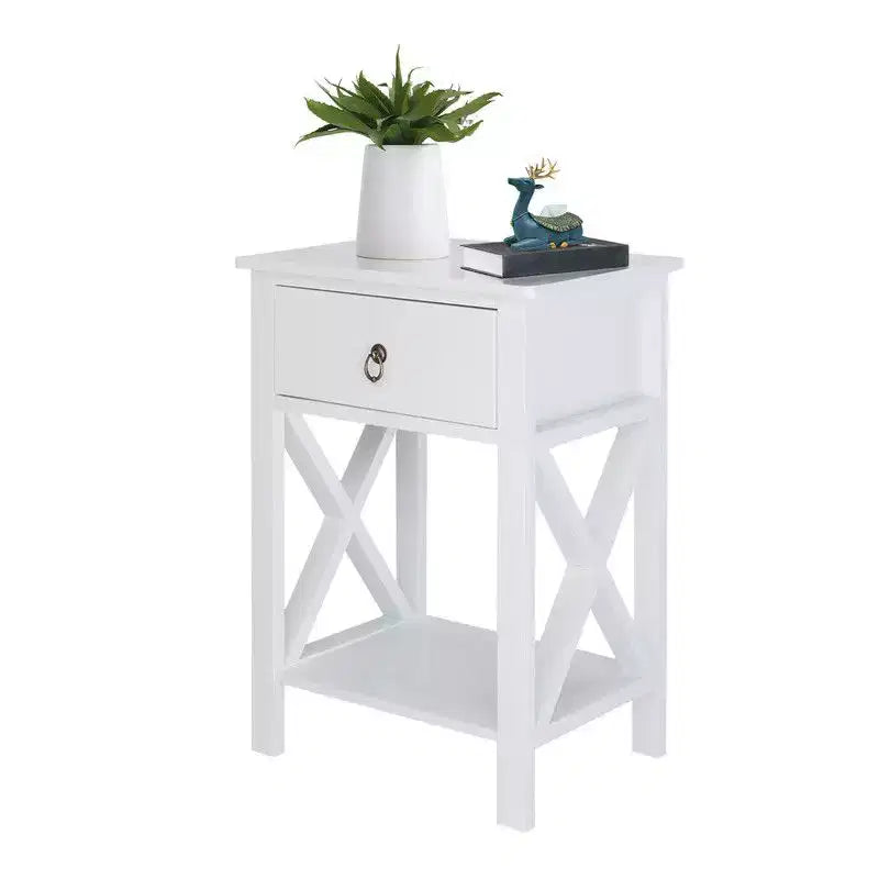 Table de chevet Karl Home à un tiroir en bois manufacturé (lot de 2)