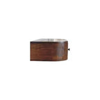 Console flottante HomeRoots 43 en bois massif châtaignier avec étagère et deux tiroirs