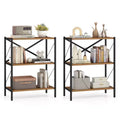 Costway 2PCS 3-Tier Bookshelf Industrial Bookcase w/ Heavy-Duty Metal FrameBook Holder