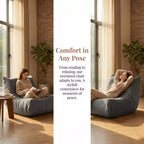Canapé géant poire pour le sol, canapé paresseux en mousse à mémoire de forme pour adultes, grand pouf en simili cuir sans accoudoirs pour salon, chambre, dortoir, bureau