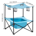 Table de camping pliante portable AEELLEEA avec 4 porte-gobelets, table de pique-nique extérieure en tissu Oxford