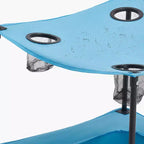 Table de camping pliante portable AEELLEEA avec 4 porte-gobelets, table de pique-nique extérieure en tissu Oxford