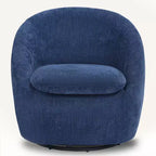 Fauteuil d'appoint pivotant Bekrvio, fauteuil baril en chenille avec coussin épais, fauteuil de salon moderne avec base en métal pour salon chambre à coucher