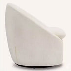 Fauteuil d'appoint pivotant Bekrvio, fauteuil baril en chenille avec coussin épais, fauteuil de salon moderne avec base en métal pour salon chambre à coucher