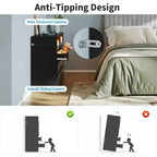 Commode à 4 tiroirs avec éclairage LED et station de recharge, lot de 2 commodes de rangement avec prise de courant, commode double d'appoint pour chambre et salon, noir