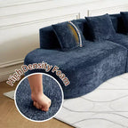 Canapé modulaire MAYEERTY incurvé en velours 5 places avec coussins décoratifs