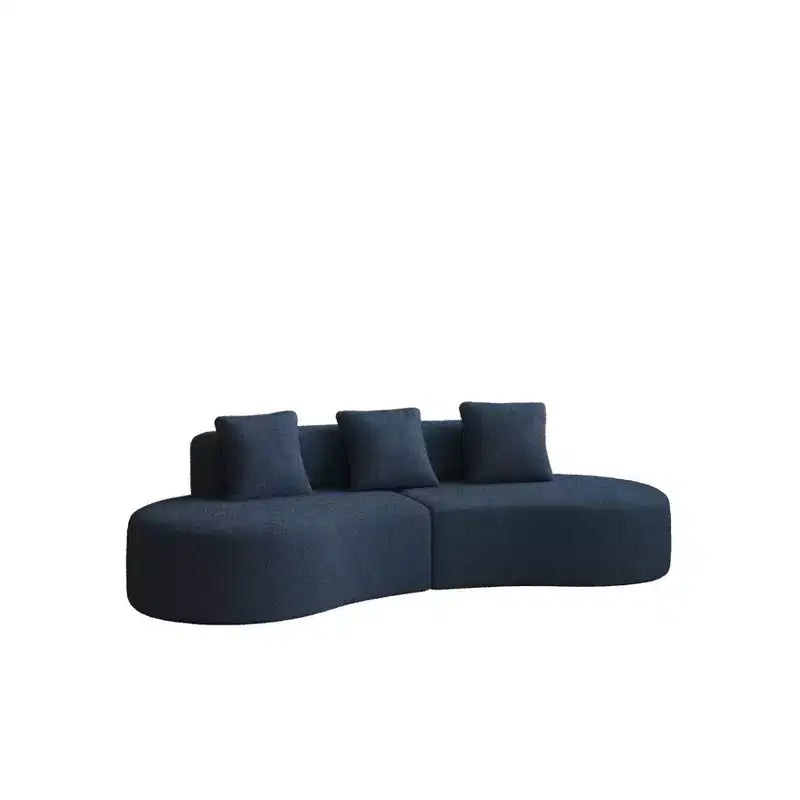 Canapé modulaire MAYEERTY incurvé en velours 5 places avec coussins décoratifs