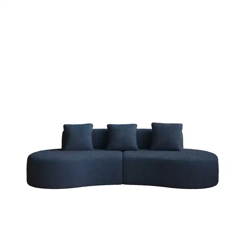 Canapé modulaire MAYEERTY incurvé en velours 5 places avec coussins décoratifs