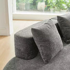 Canapé modulaire MAYEERTY incurvé en velours 5 places avec coussins décoratifs