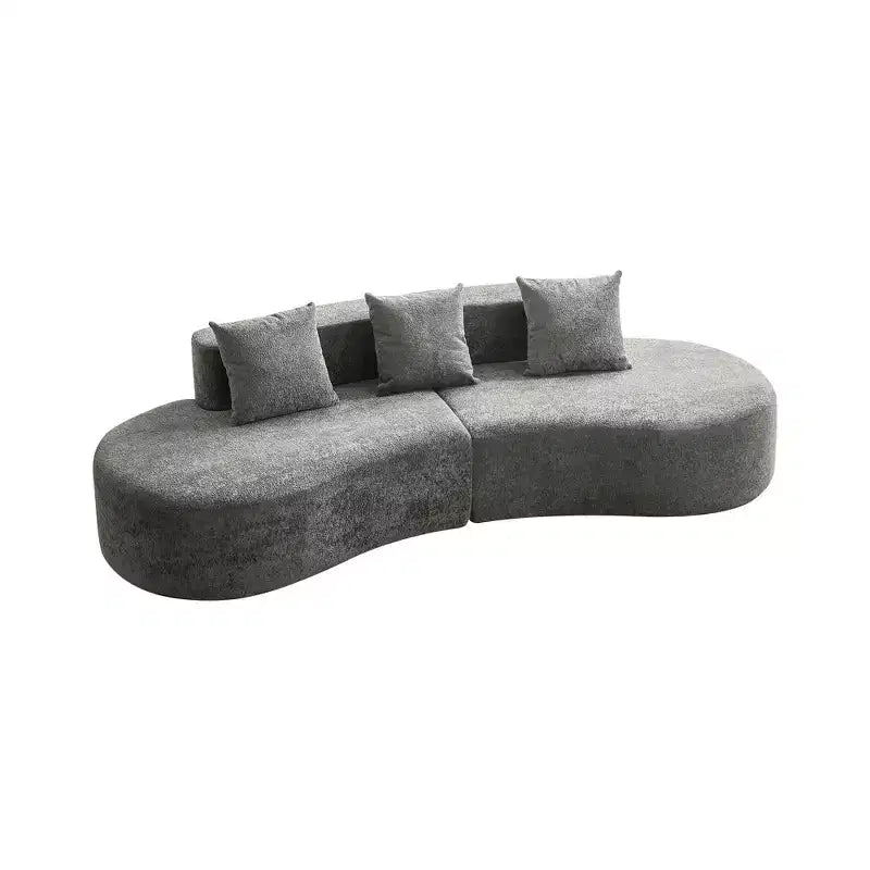 Canapé modulaire MAYEERTY incurvé en velours 5 places avec coussins décoratifs