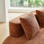 Canapé modulaire MAYEERTY incurvé en velours 5 places avec coussins décoratifs
