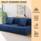 Canapé-lit pliant 80 avec oreillers, fauteuil-lit convertible pour adultes, futon de sol en mousse à mémoire de forme pour salon compact
